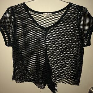 Black Fishnet Crop Top